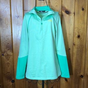 The north face neon green/blue quarter zip sweatshirt size medium Outdoors​
